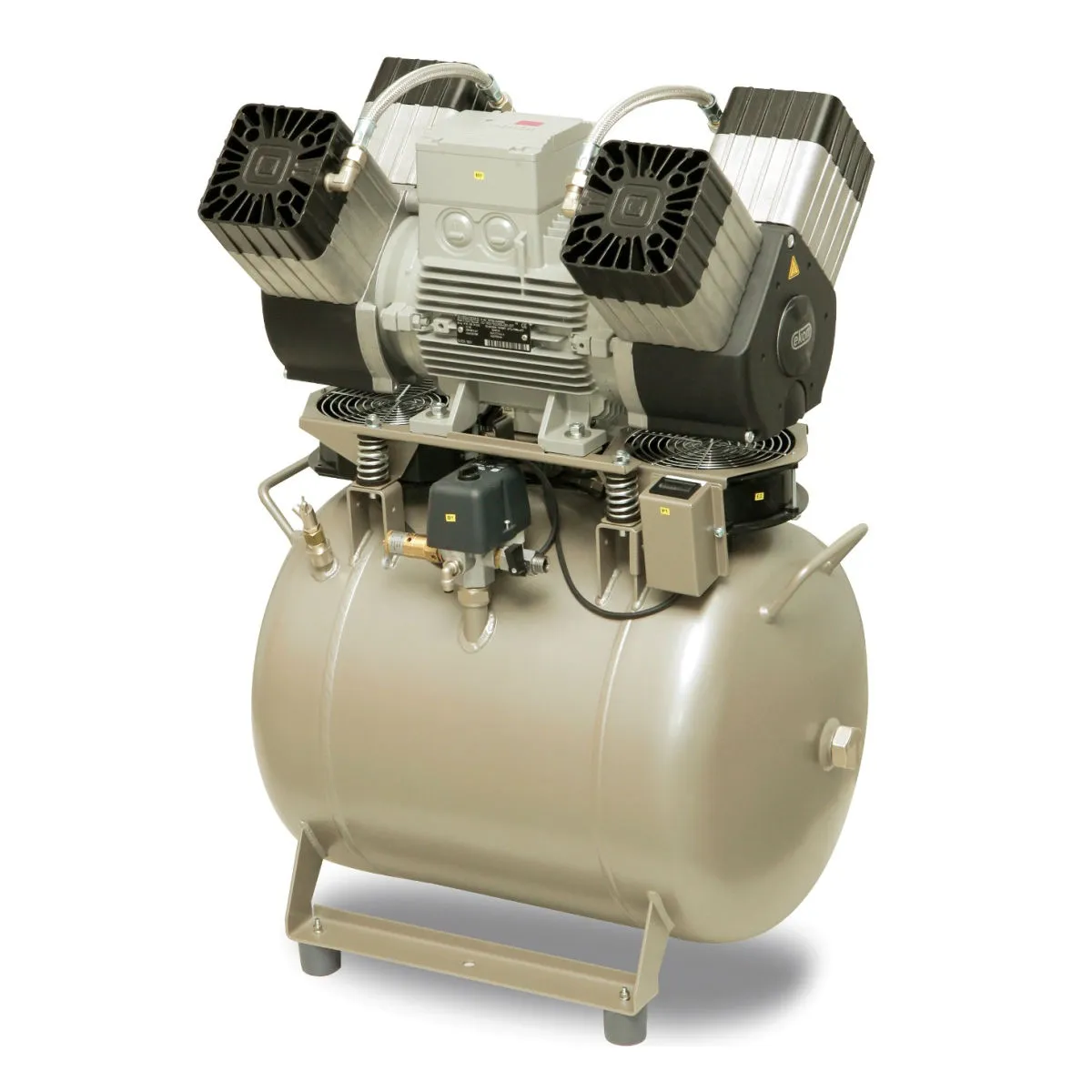 ekom dk50 4vr/50/m безмасляный компрессор для 3-4 стоматологических установок, без кожуха, с осушителем, с ресивером 50 л, 215 л/мин