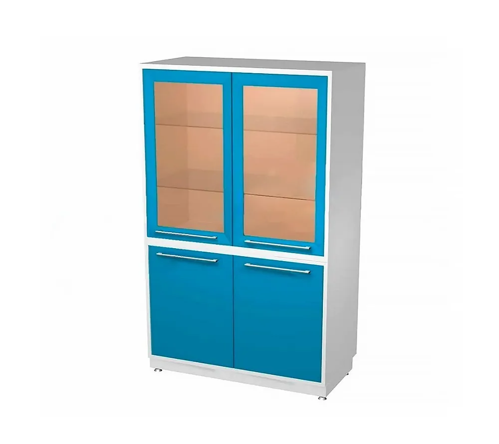 arkodor ar-89 шкаф с двумя распашными застекленными дверями, двумя металлическими дверями, двумя стеклянными и двумя металлическими полками