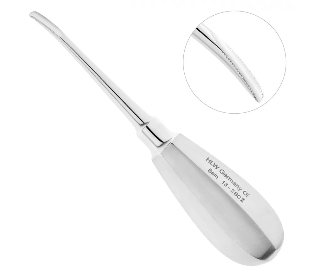 hlw bein элеватор, зубчатый, изогнутый,  4 мм