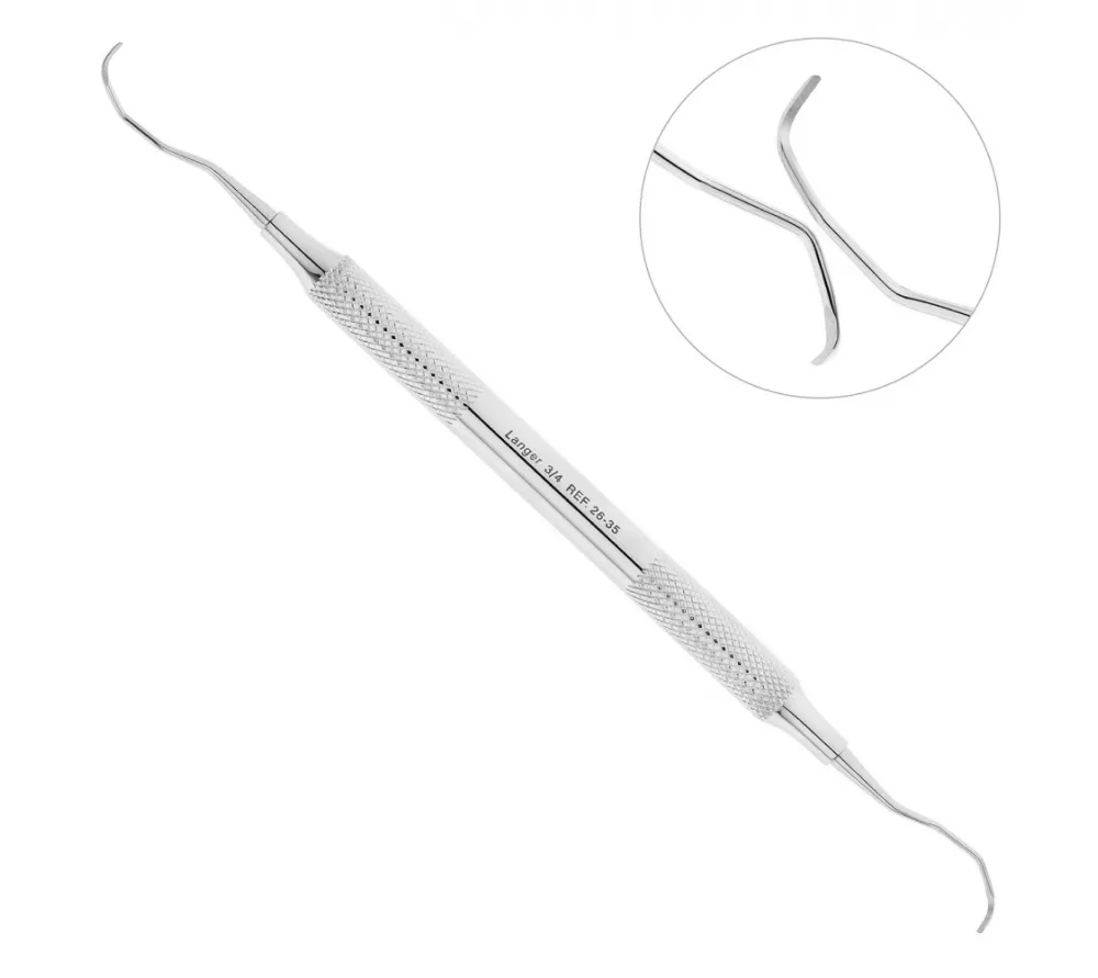 hlw langer кюрета, форма 3/4, ручка диаметр 8 мм