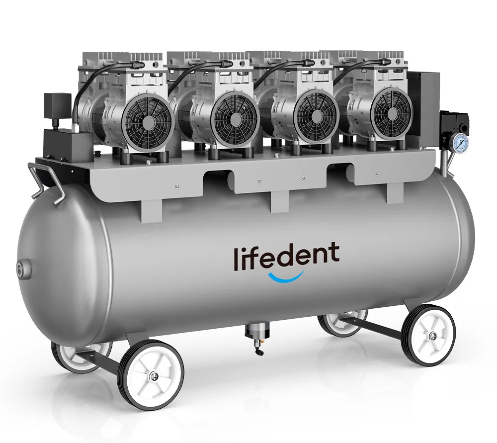 lifedent sa300 безмасляный компрессор для 6-7 установок, без осушителя, с ресивером 120 л, 320 л/мин