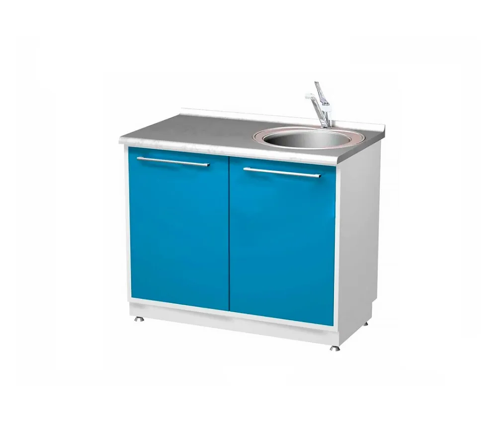 arkodor ar-26 металлическая тумба с двумя распашными металлическими дверями, правой мойкой и смесителем