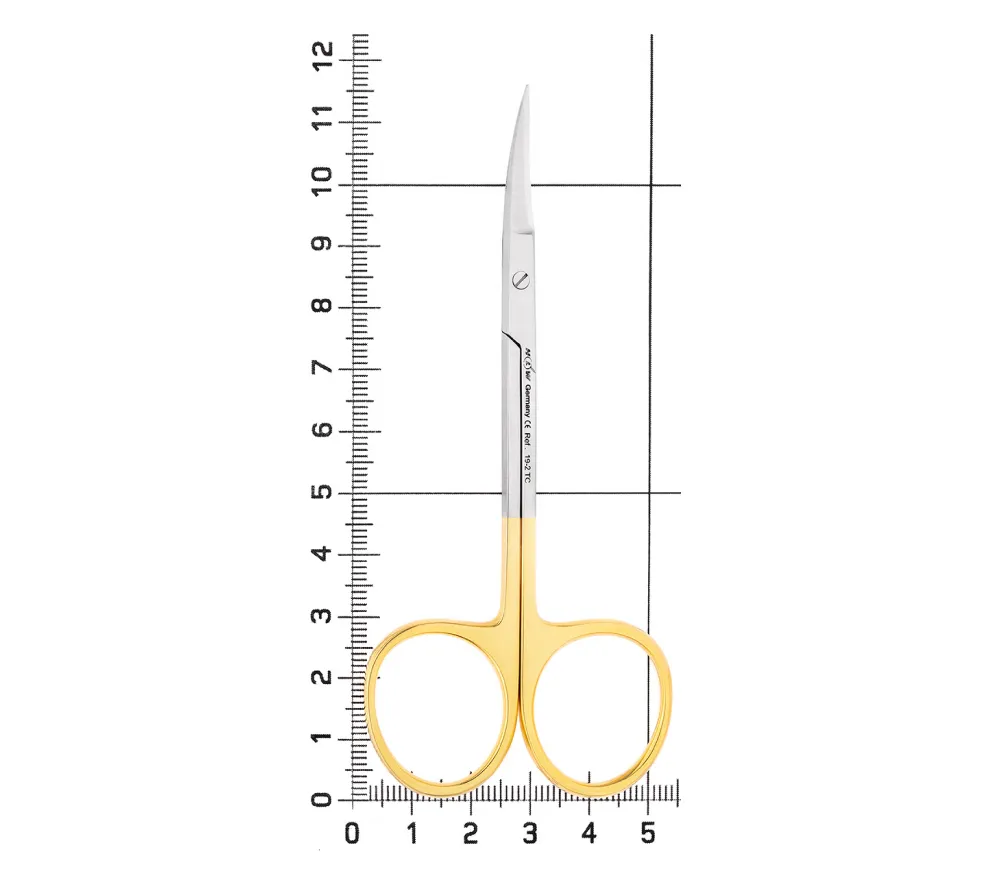 hlw iris-schere tc ножницы хирургические изогнутые, 115 мм  5