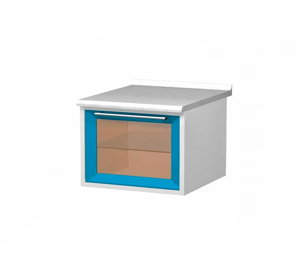 arkodor ar-t07 металлическая настенная тумба с распашной застекленной дверью и одной стеклянной полкой