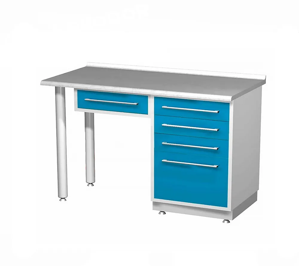 arkodor ar-l42 стол лабораторный тумба с четырьмя выдвижными ящиками и выдвигающимся ящиком, на столешнице стекло