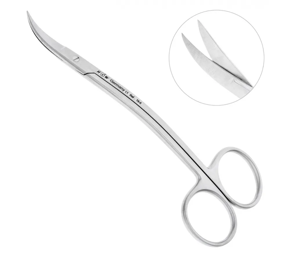 hlw la grange ножницы хирургические двойной изгиб, 135 мм