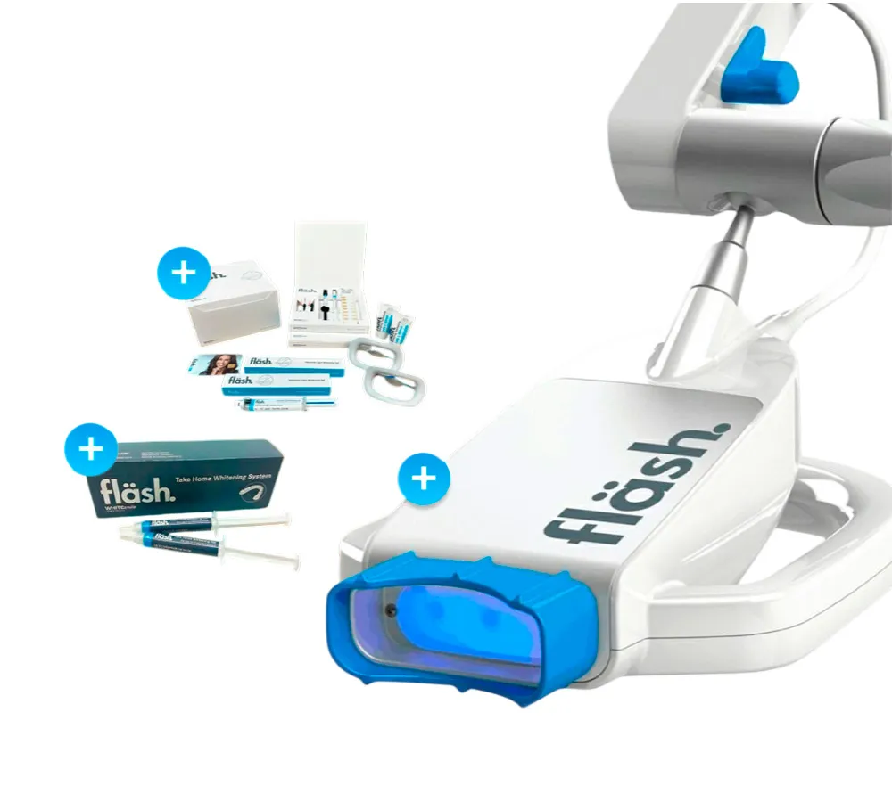 white smile gmbh 12 наборов flash для 2- х пациентов + лампа для отбеливания flash (комплект) + 24 набора для дома