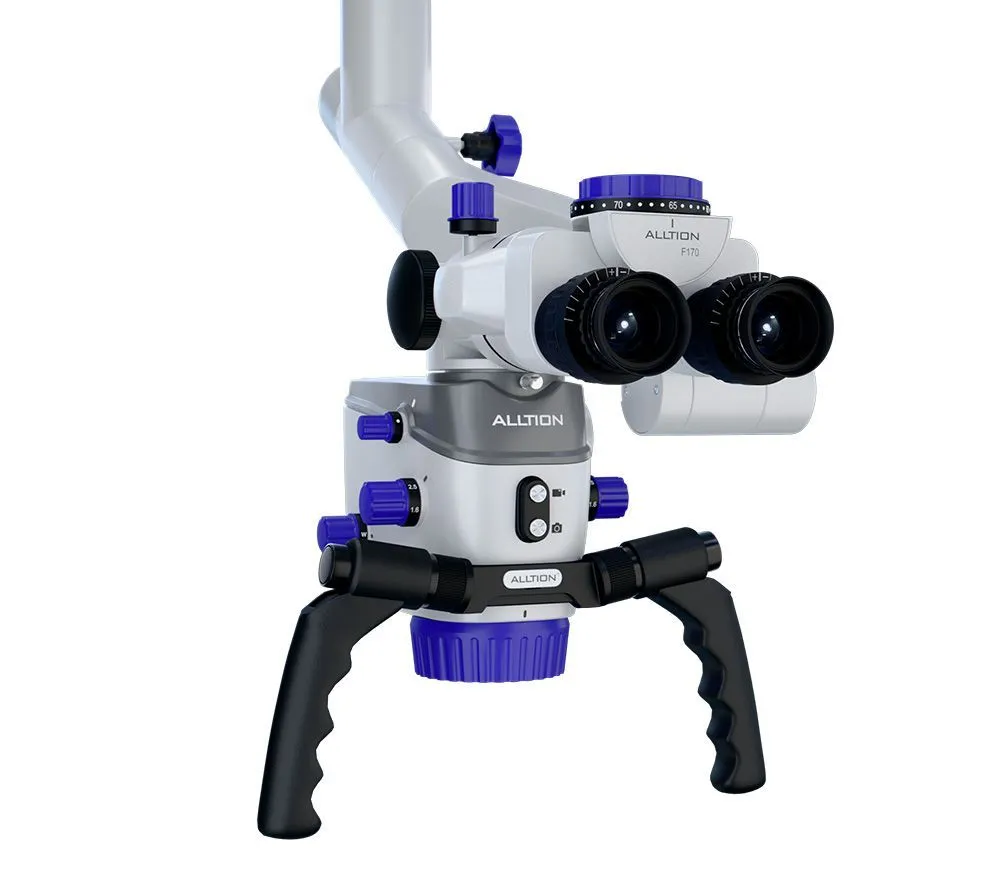 alltion am-5000vfr стоматологический микроскоп с вариоскопом, флуоресценцией и маятниковой системой fora (стул в подарок)  5