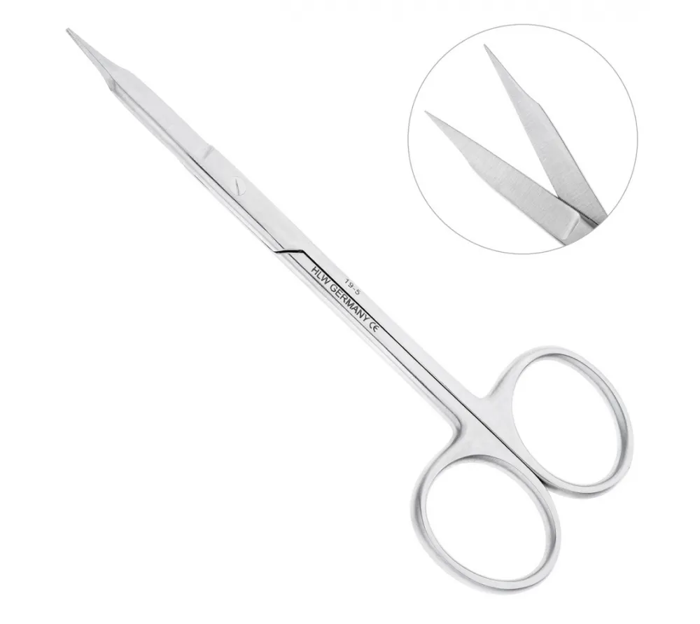 hlw goldmann-fox ножницы хирургические прямые, 125 мм