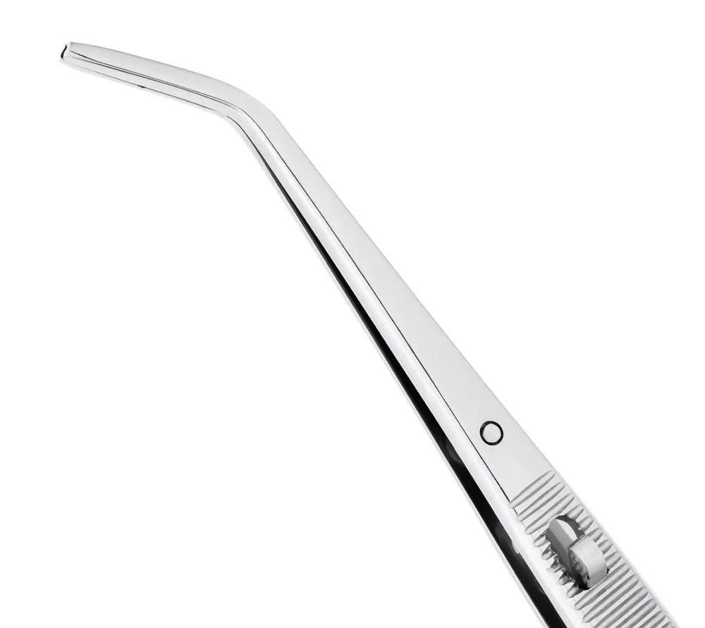 hlw pin пинцет стоматологический изогнутый с зажимом, для пинов, 150 мм  2