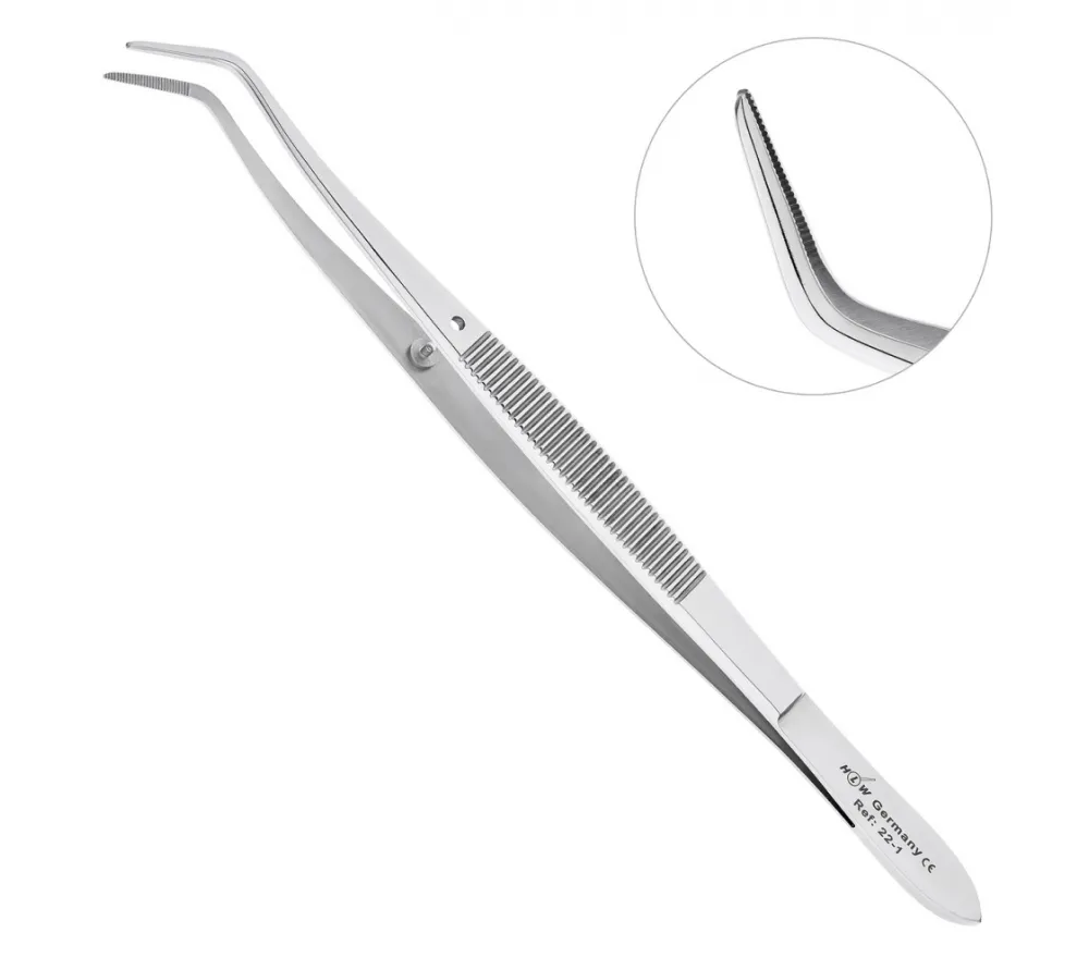 hlw meriam пинцет стоматологический изогнутый, 160 мм