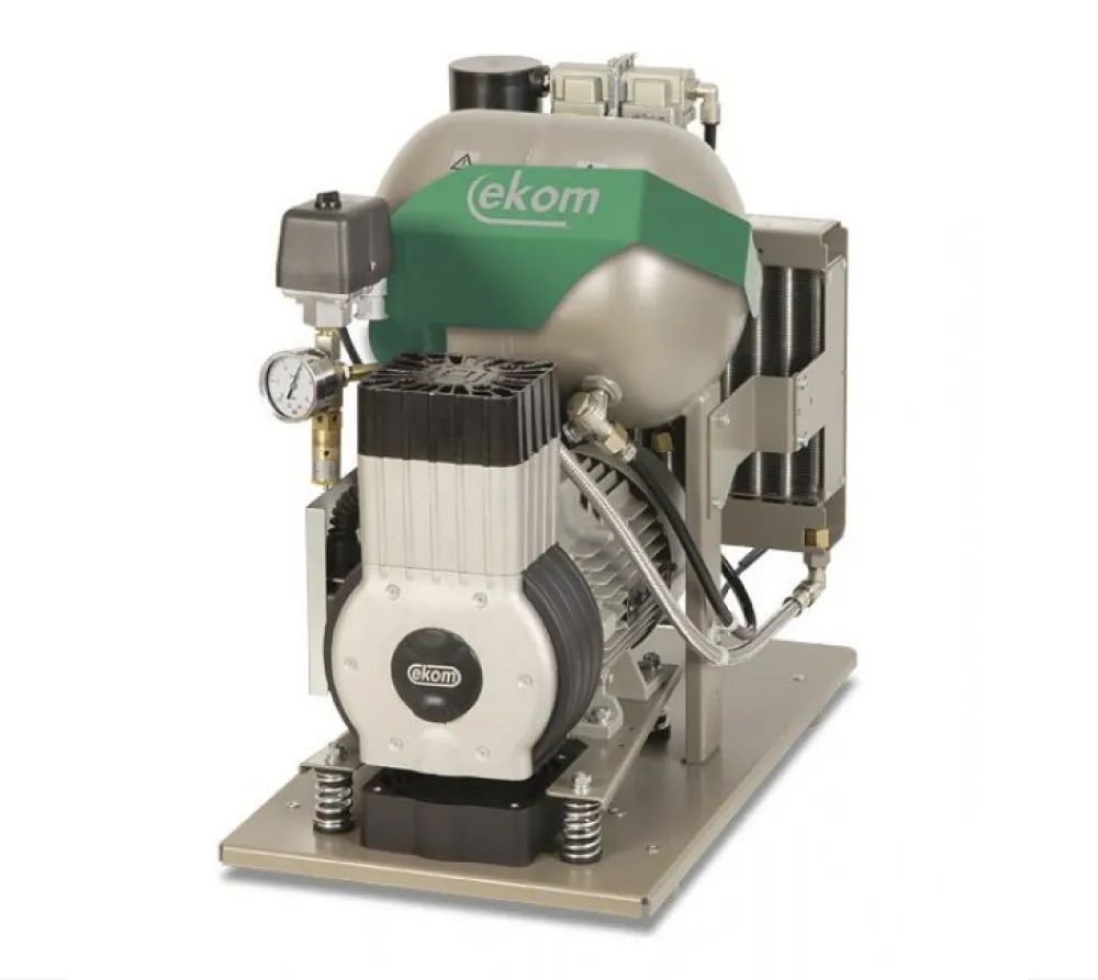 ekom dk50-10 z безмасляный компрессор для одной стоматологической установки, без кожуха, без осушителя, с ресивером 10 л, 70 л/мин