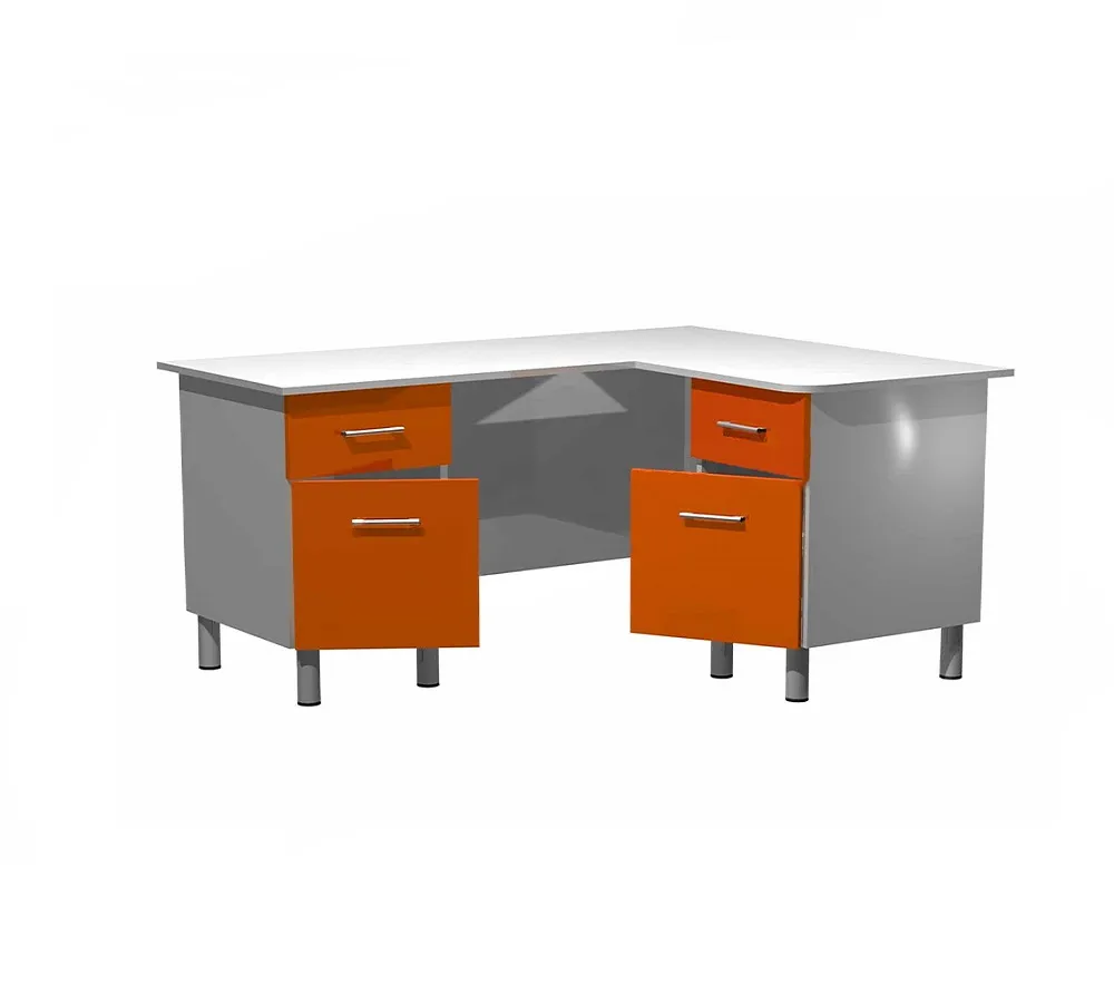 arkodor ar-ds25y стол лдсп угловой двухтумбовый, с двумя ящиками, двумя дверями и двумя полками