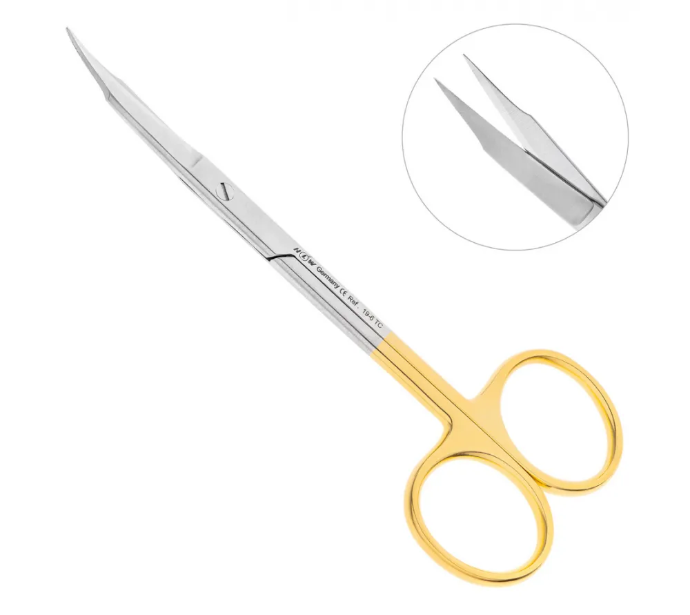 hlw goldmann-fox tc ножницы хирургические изогнутые,125 мм