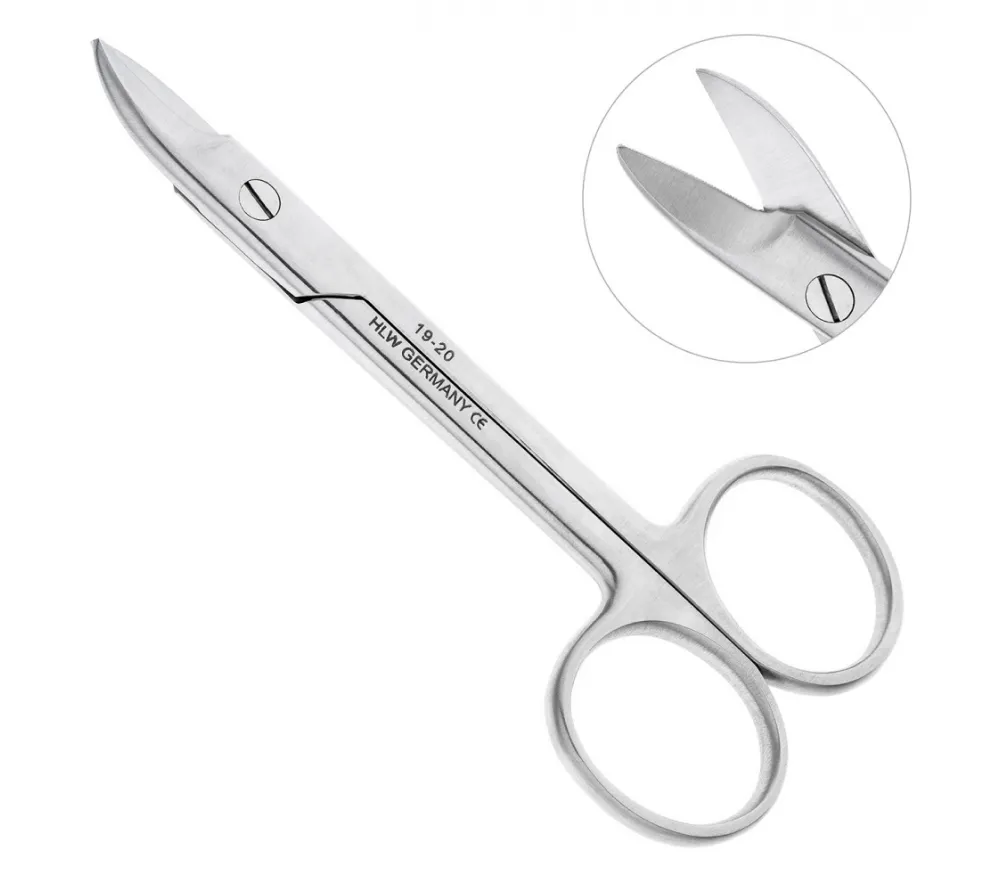 hlw ножницы коронковые изогнутые, 100 мм, зубчатые