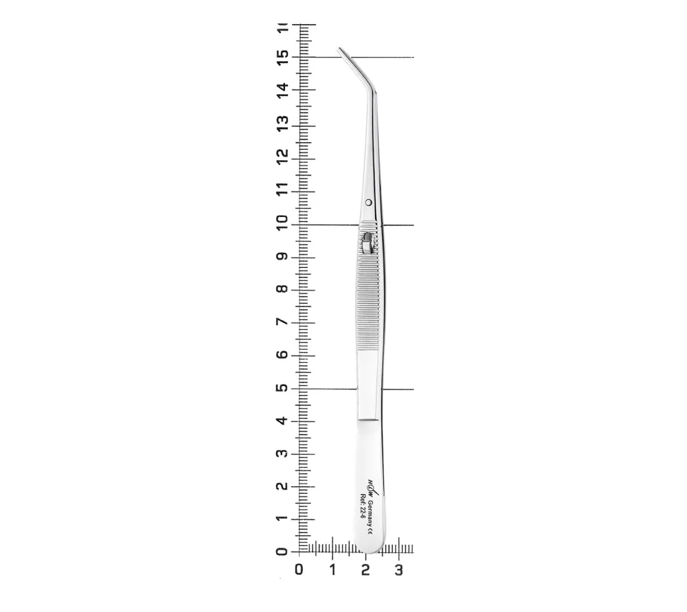 hlw pin пинцет стоматологический изогнутый с зажимом, для пинов, 150 мм  5
