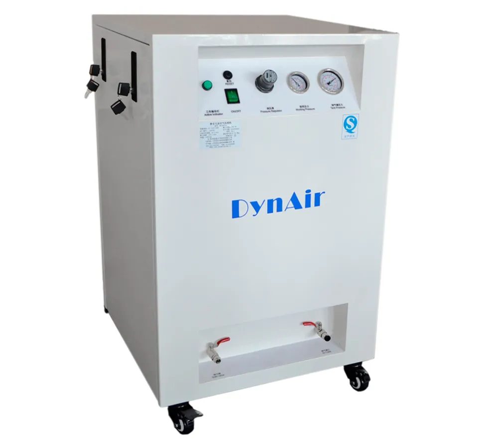 dynamic da7001cs безмасляный компрессор на одну установку, в кожухе, ресивер 30 л, 68 л/мин
