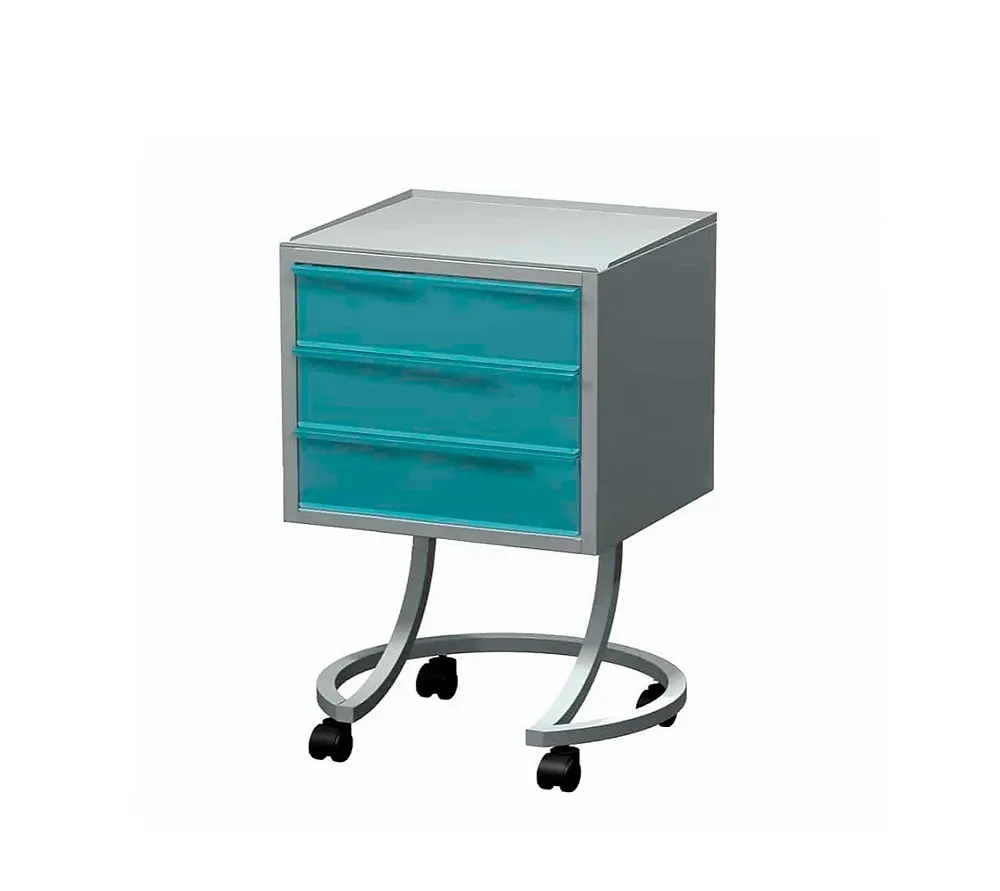 arkodor ar-x33.1 передвижной столик с тремя выдвижными ящиками на круглой ноге