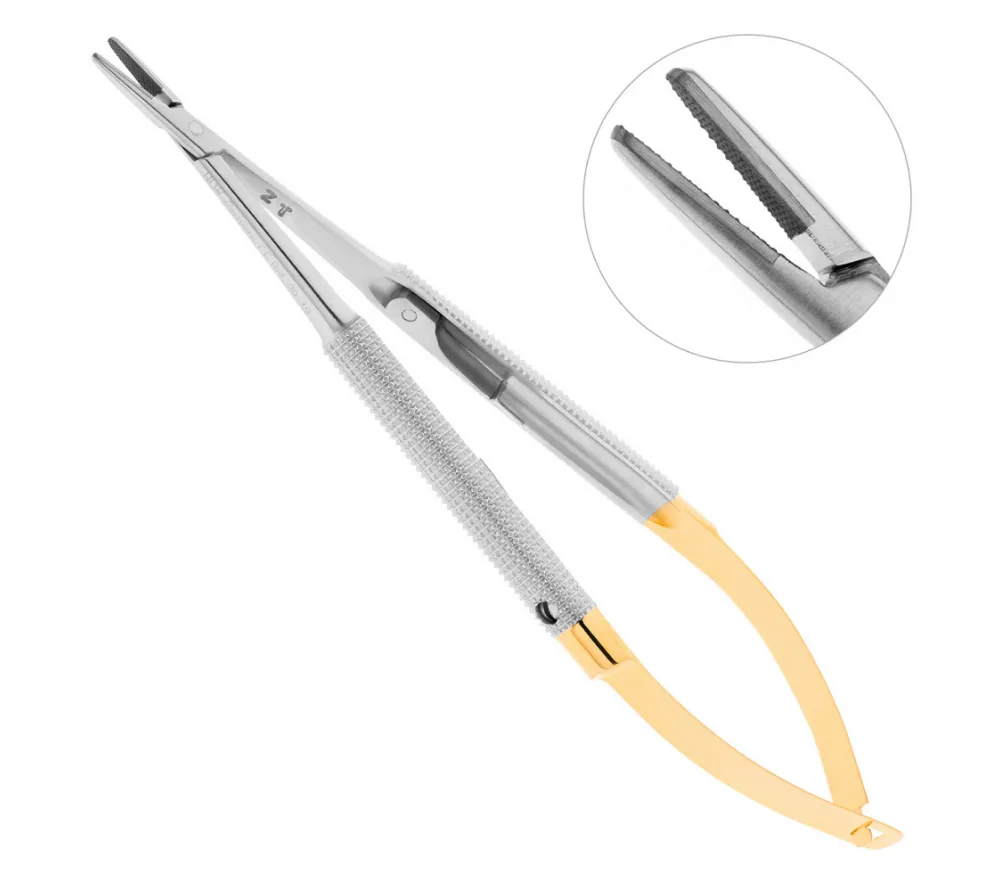 hlw castroviejo-gomel tc иглодержатель хирургический прямой, 14 см