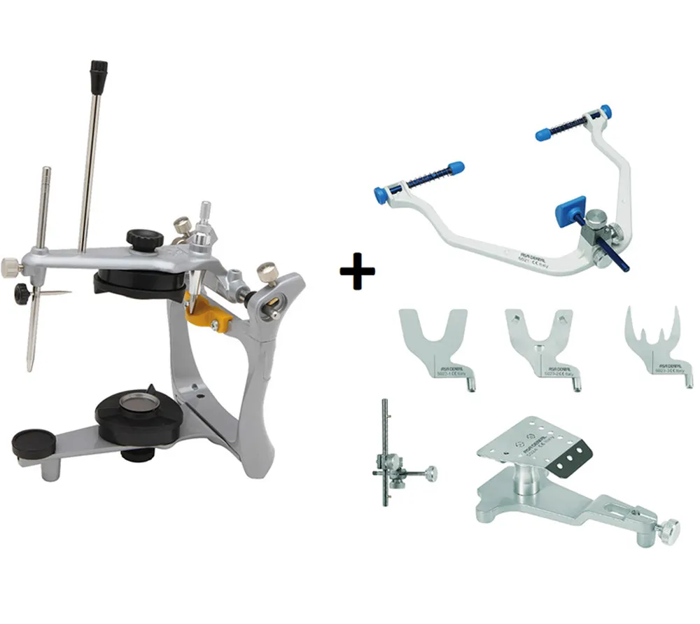 asa dental 5032 артикулятор в комплекте с лицевой дугой, прикусными вилками и столиком