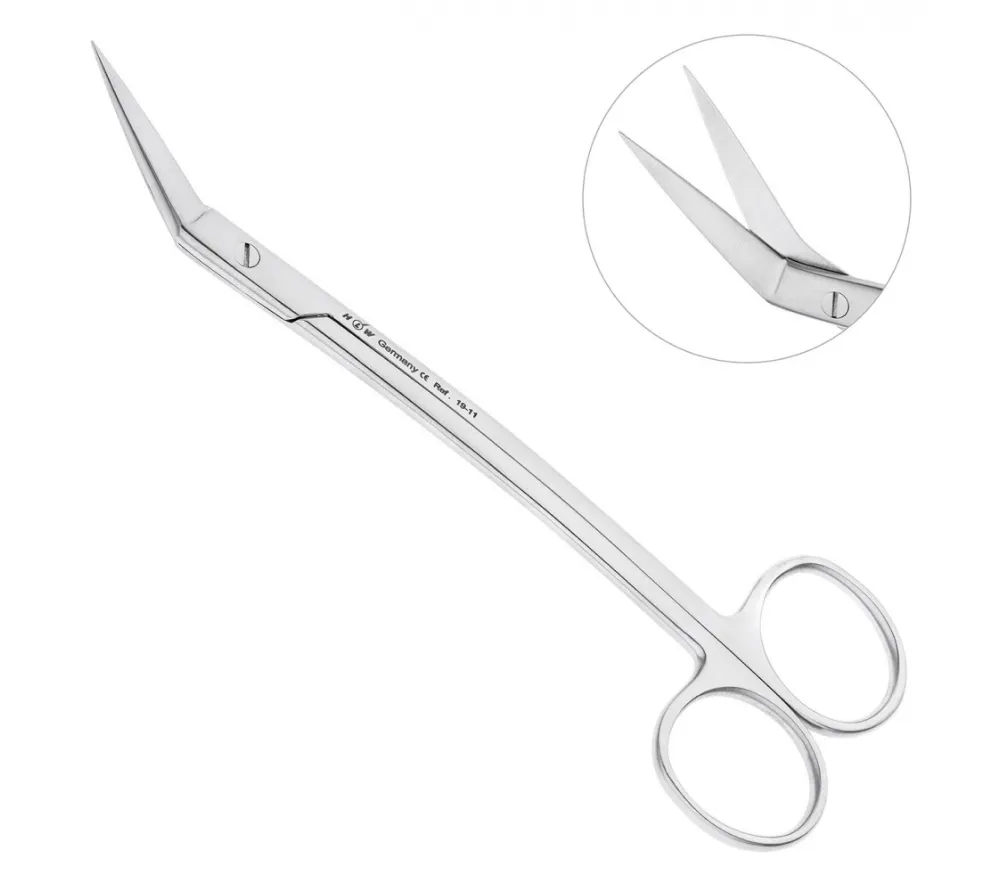 hlw goldmann-fox ножницы хирургические угловые, 160 мм