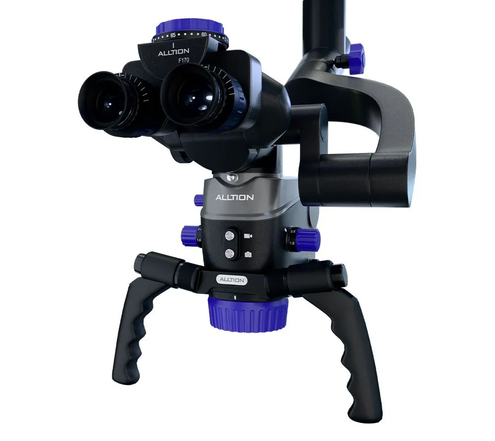 alltion am-5000vfr стоматологический микроскоп с вариоскопом, флуоресценцией и маятниковой системой fora (стул в подарок)  2