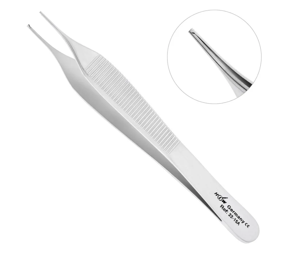hlw micro-adson 22-15a пинцет микрохирургический ультратонкий, 120 мм