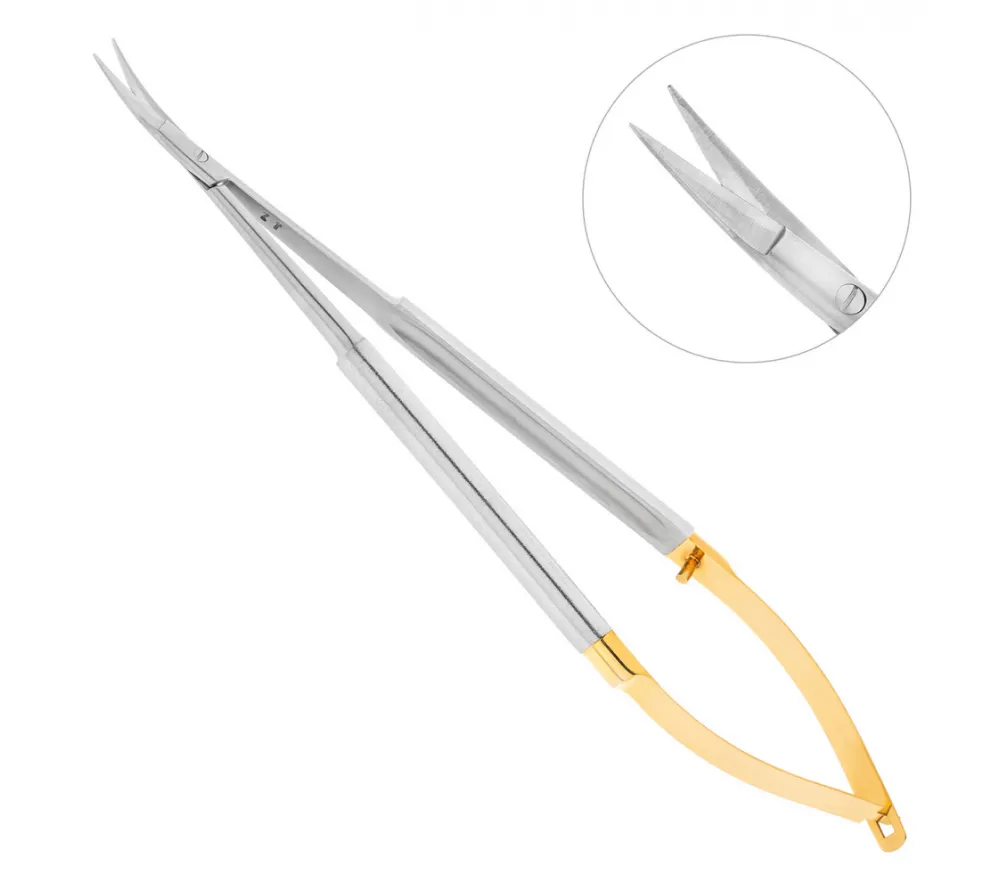 hlw micro schere tc ножницы хирургические изогнутые, 170 мм