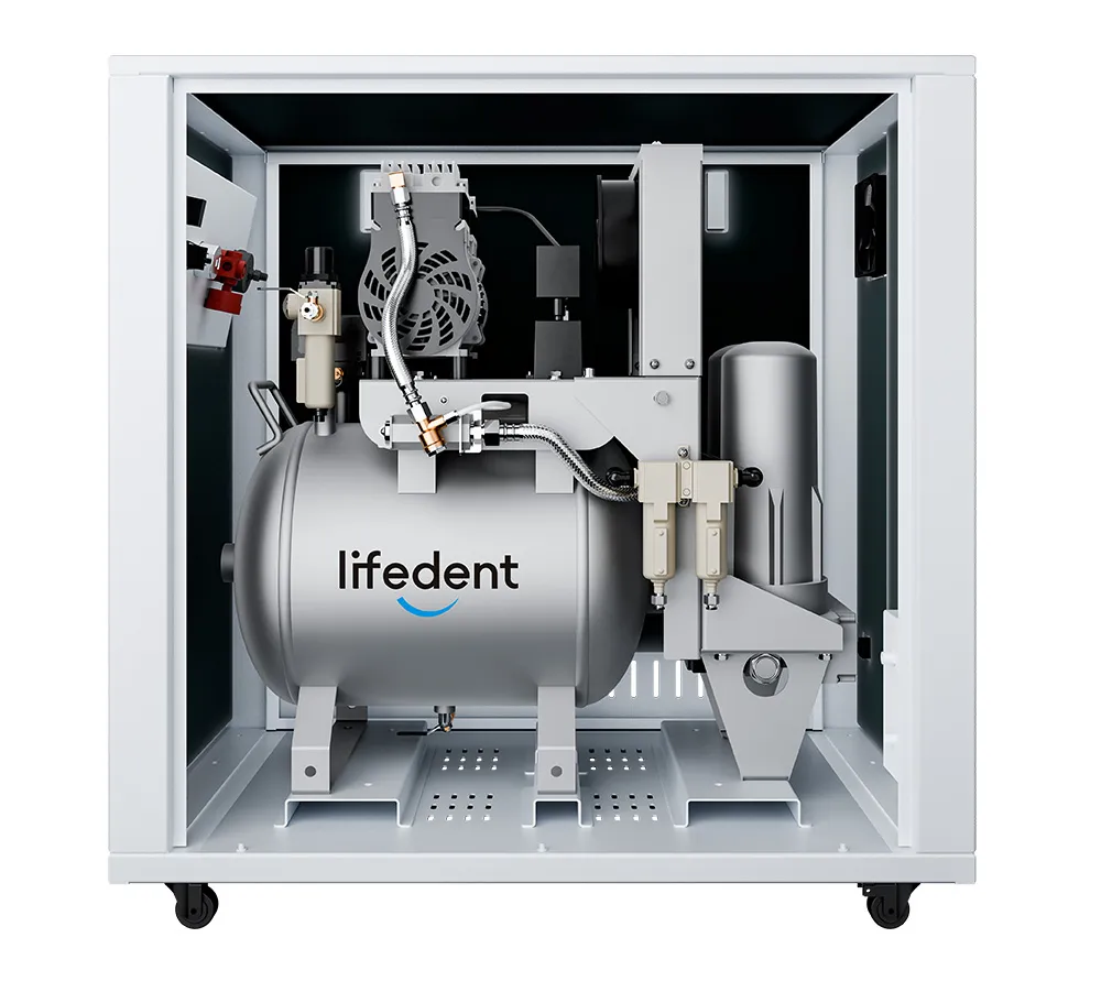 lifedent sp075 компрессор в кожухе для 1 стоматологической установки, с осушителем, 32 л, 80 л/мин  2