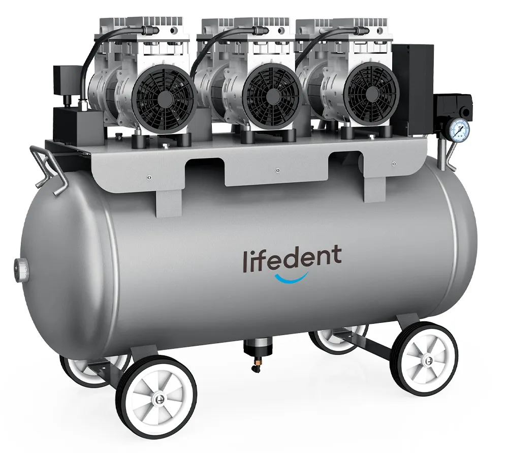 lifedent sa220 безмасляный компрессор для 4-5 установок, без осушителя, с ресивером 90 л, 240 л/мин