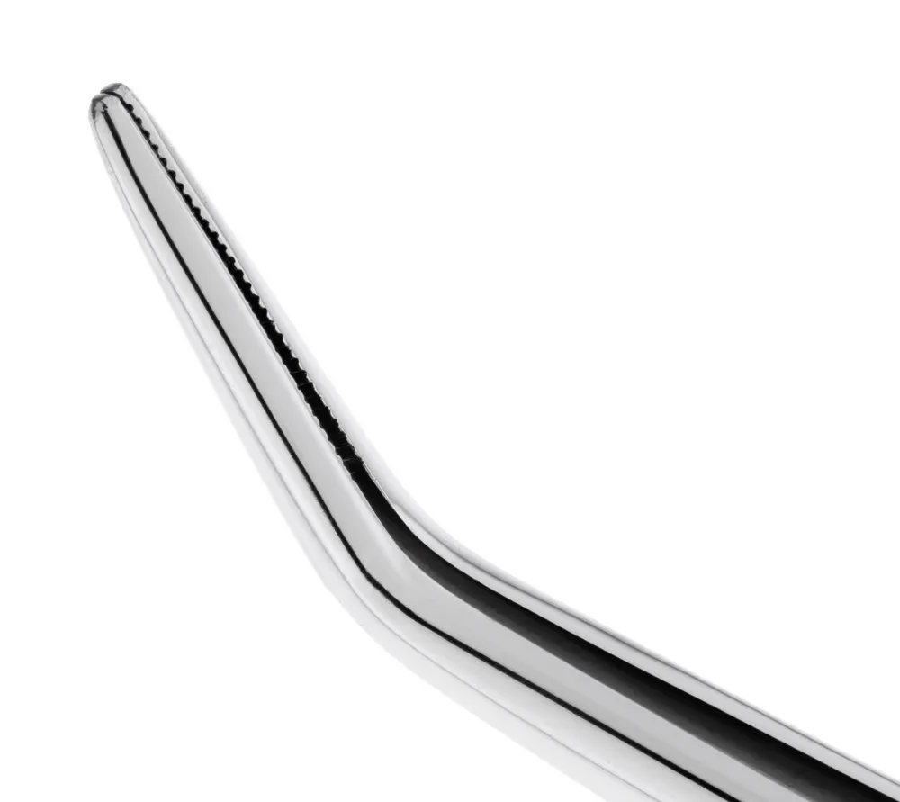 hlw college пинцет стоматологический изогнутый с зажимом, 150 мм  4