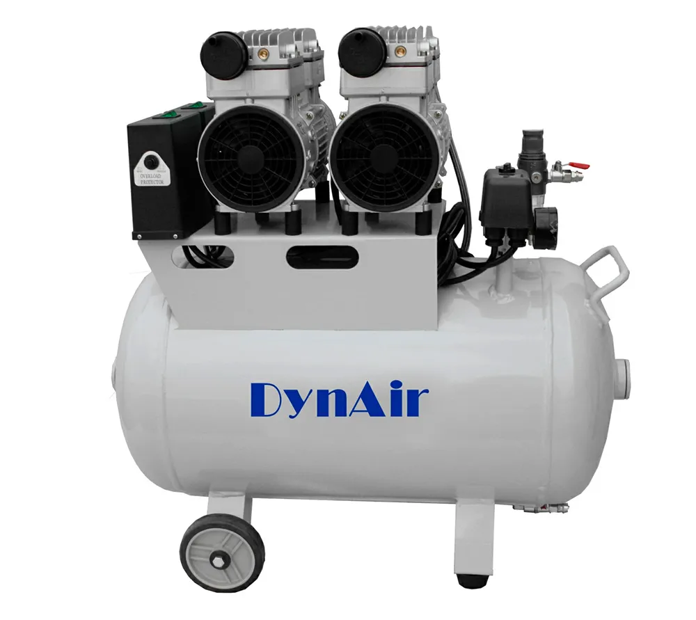 dynamic da7002 безмасляный компрессор для 2-х установок, 1-фазный, ресивер 50 л, 156 л/мин