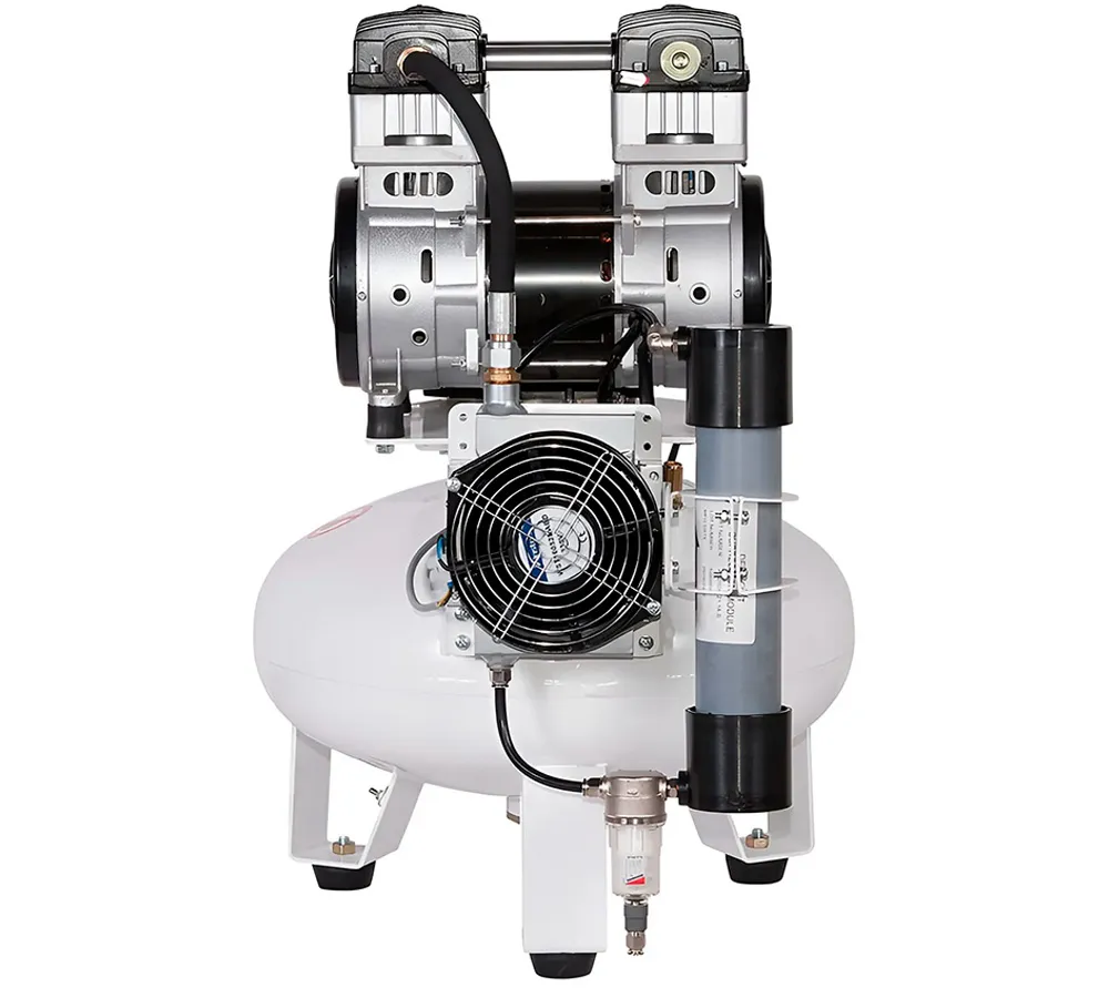 remeza км-24.old20д безмасляный компрессор для 2-х стоматологических установок, с осушителем мембранного типа, с ресивером 24 л, 140 л/мин