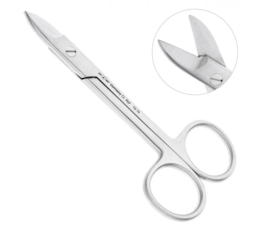 hlw ножницы коронковые прямые, 100 мм, зубчатые