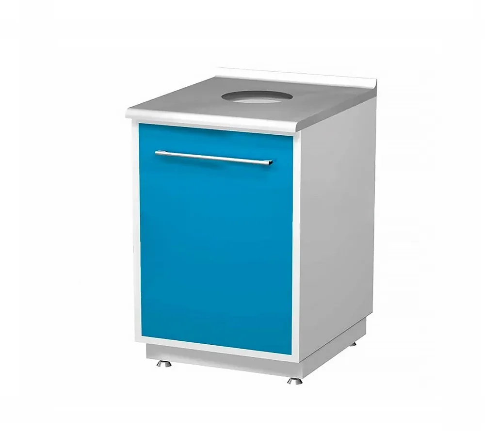 arkodor ar-e02 металлическая тумба с распашной металлической дверью, двумя металлическими полками и отверстием для отходов гипса