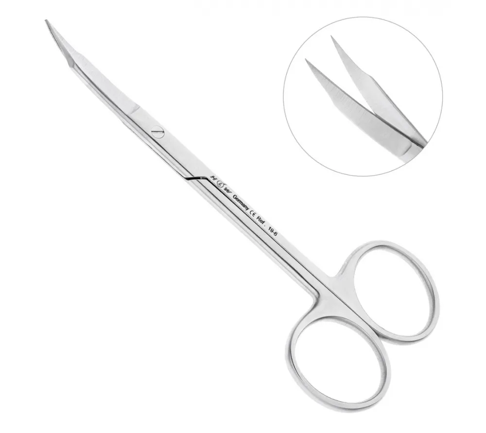 hlw goldmann-fox ножницы хирургические изогнутые, 125 мм