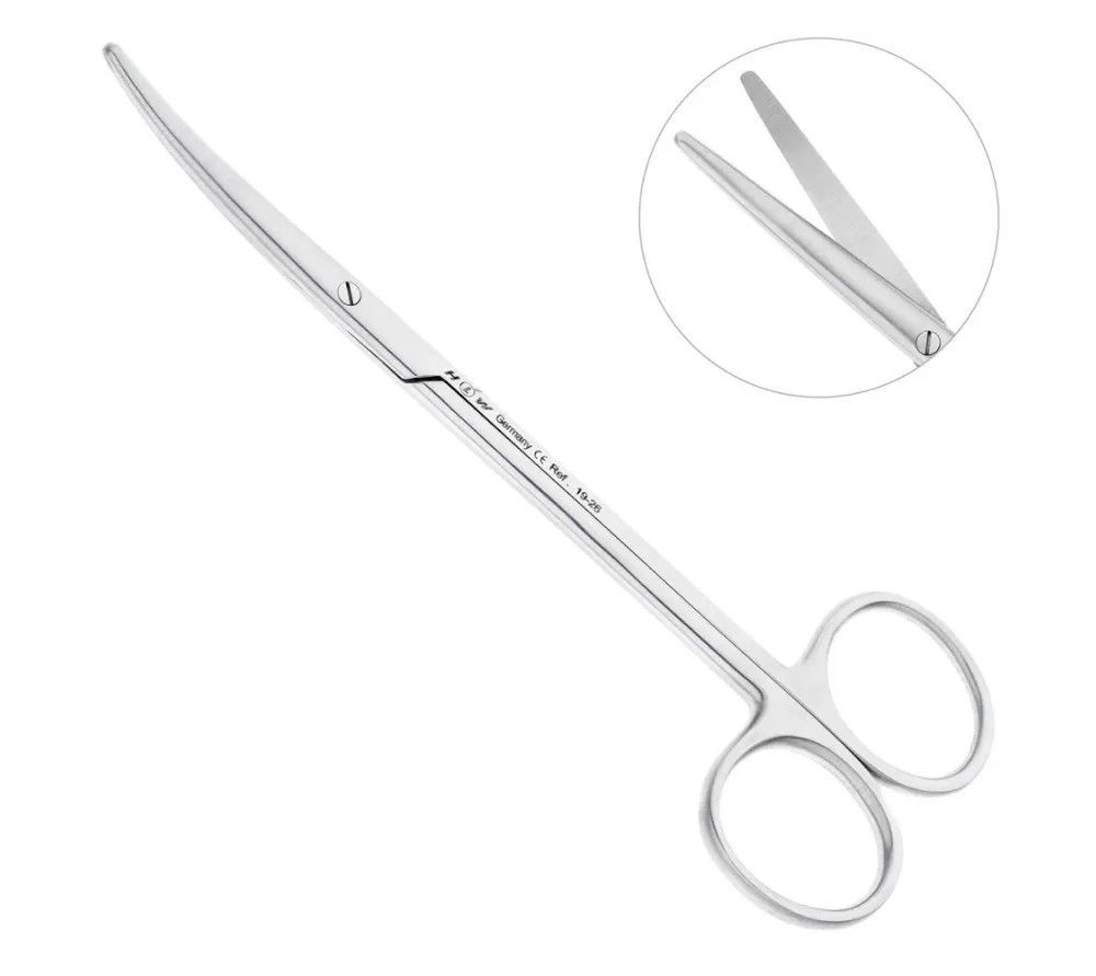 hlw metzenbaum ножницы тупоконечные изогнутые, 145 мм