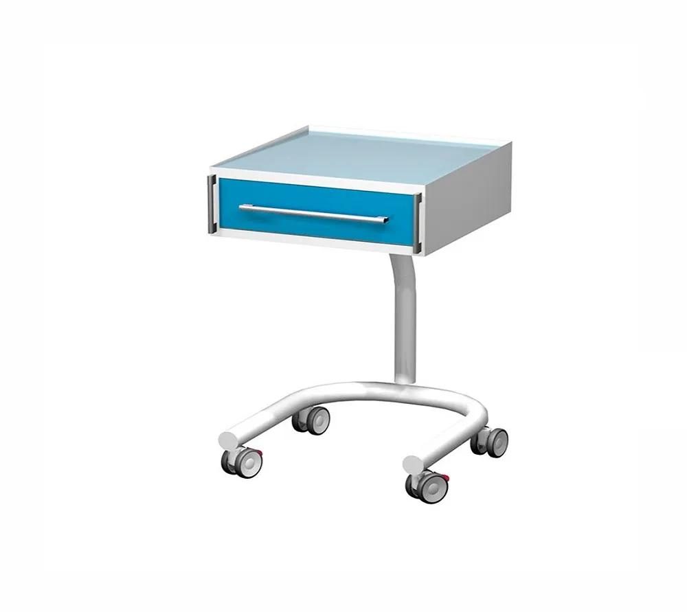 arkodor ar-31.2 передвижной столик с одним выдвижным ящиком, сверху стекло на круглой ноге