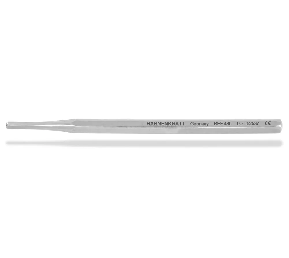 hahnenkrat mouth mirror handle, ss рукоятка из полированной нержавеющей стали с шестигранным сечением, полая, увеличенной длины (135 мм)
