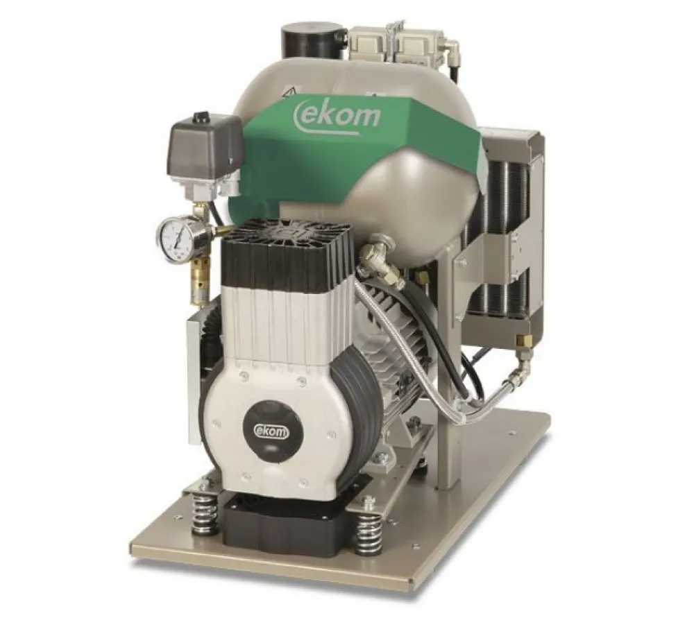 ekom dk50 10 s безмасляный компрессор для одной стоматологической установки с кожухом, без осушителя, с ресивером 10 л, 70 л/мин  2