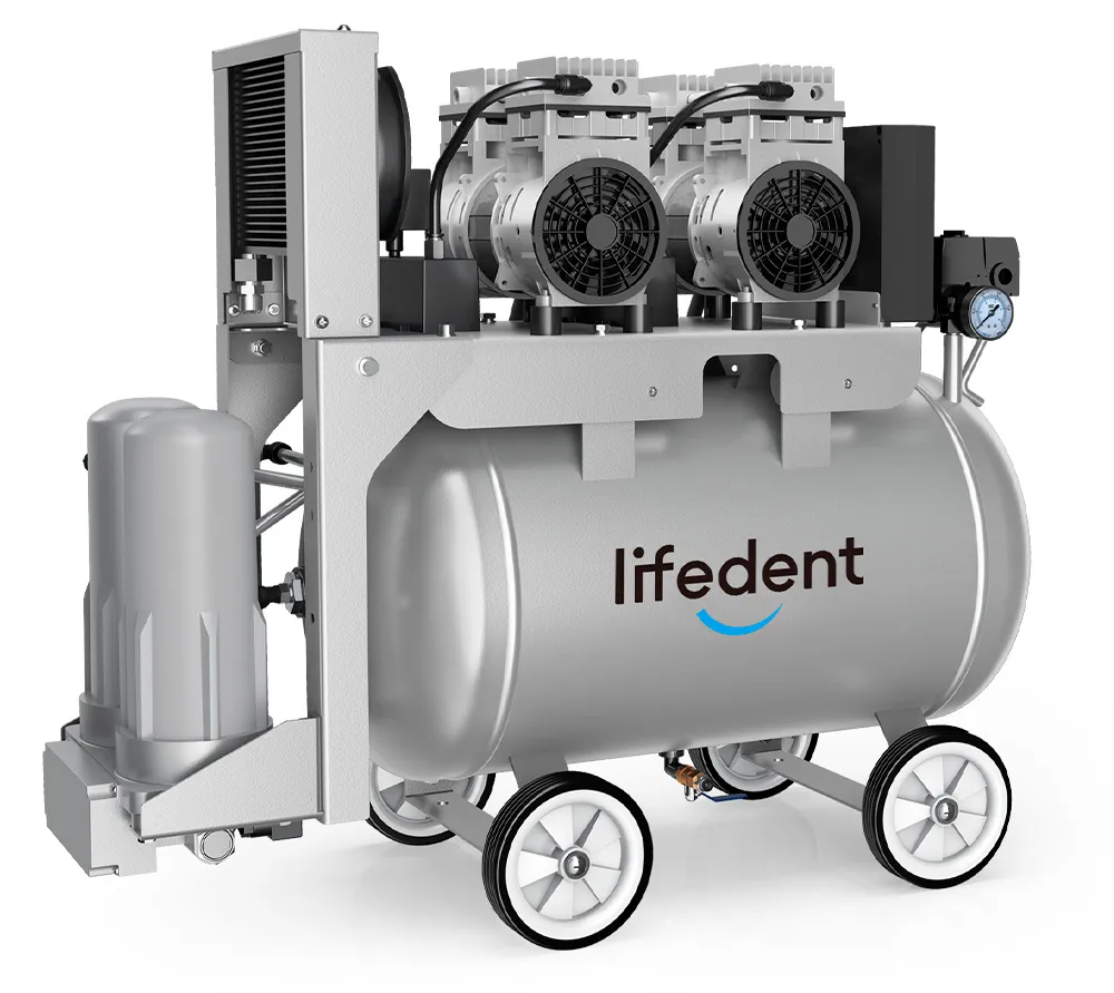 lifedent sp150 безмасляный компрессор для 3-4 установок, с осушителем, с ресивером 60 л, 160 л/мин