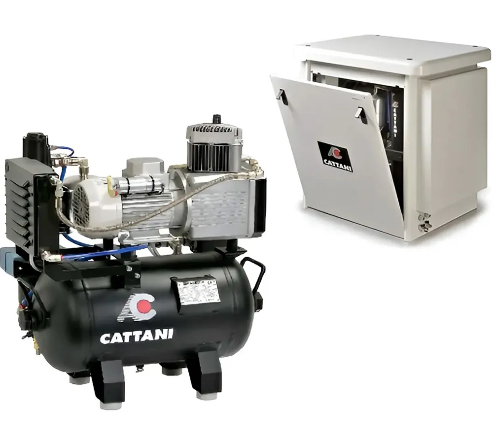cattani компрессор для одной стоматологической установки, без осушителя, с кожухом, с ресивером 30 л, 68 л/мин