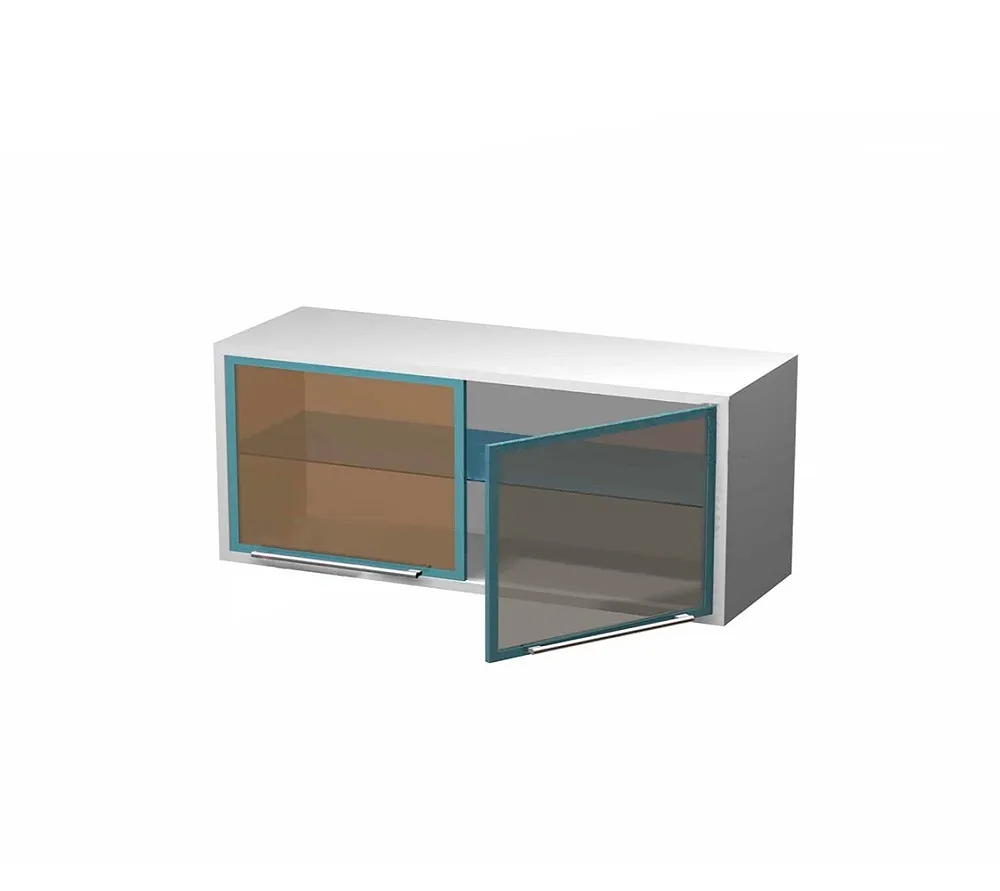 arkodor ar-54 металлическая тумба навесная с двумя распашными застекленными дверями, стеклянной полкой