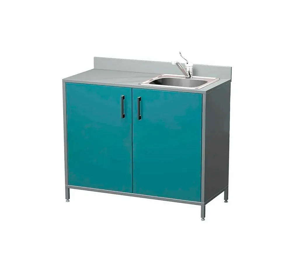 arkodor ar-x26 металлическая тумба с двумя распашными металлическими дверями, правой мойкой и смесителем