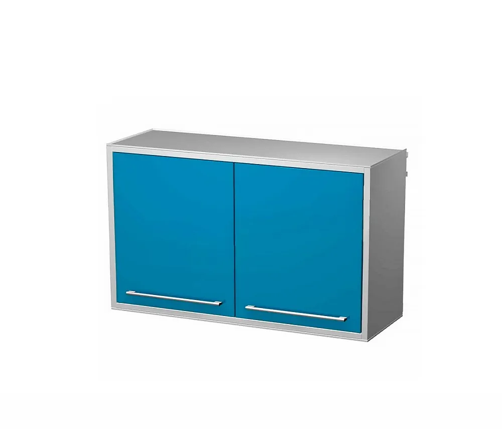 arkodor ar-50 металлическая тумба навесная с двумя распашными металлическими дверями, двумя стеклянными полками