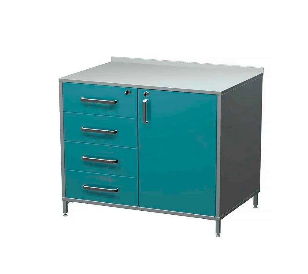 arkodor ar-xl45 металлическая тумба с распашной металлической дверью с замком, металлической полкой, четырьмя выдвижными ящиками с замком