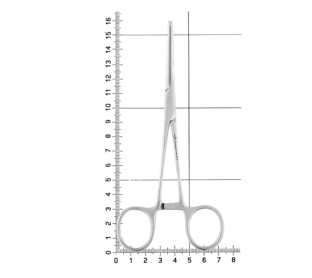 hlw kocherklemme зажим хирургический с зубчиками изогнутый, 15 см  5
