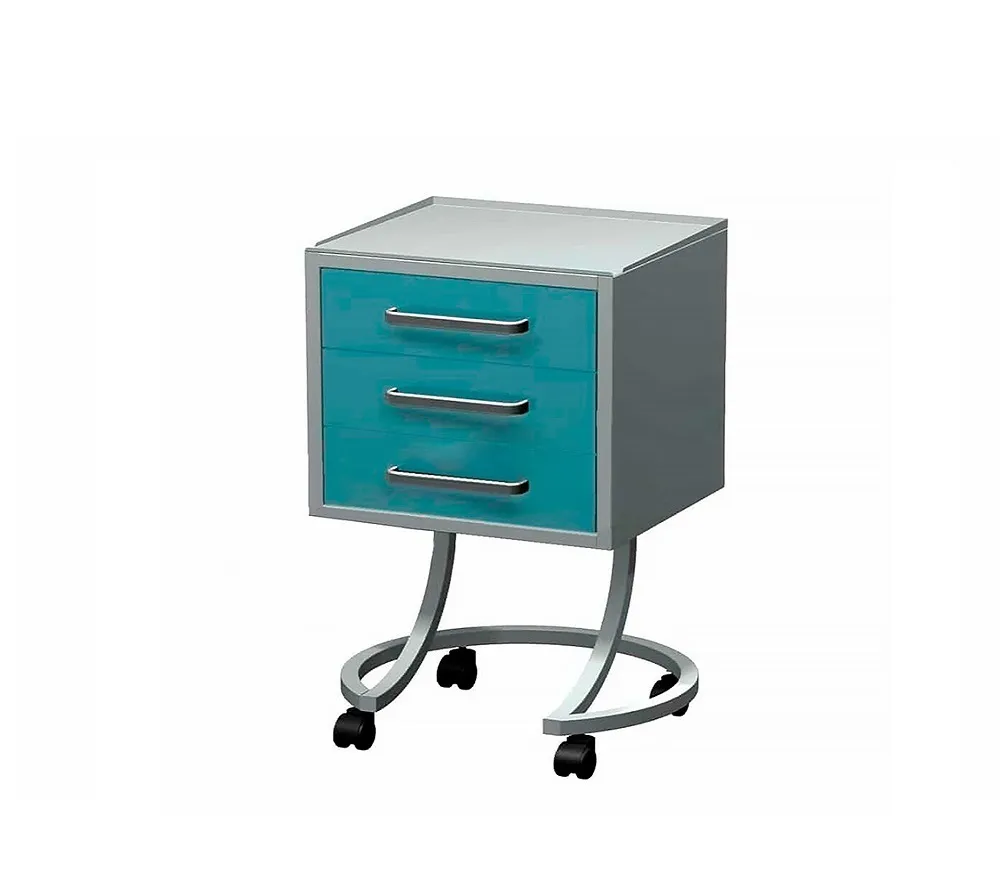 arkodor ar-x33 передвижной столик с тремя выдвижными ящиками, сверху стекло на круглой ноге