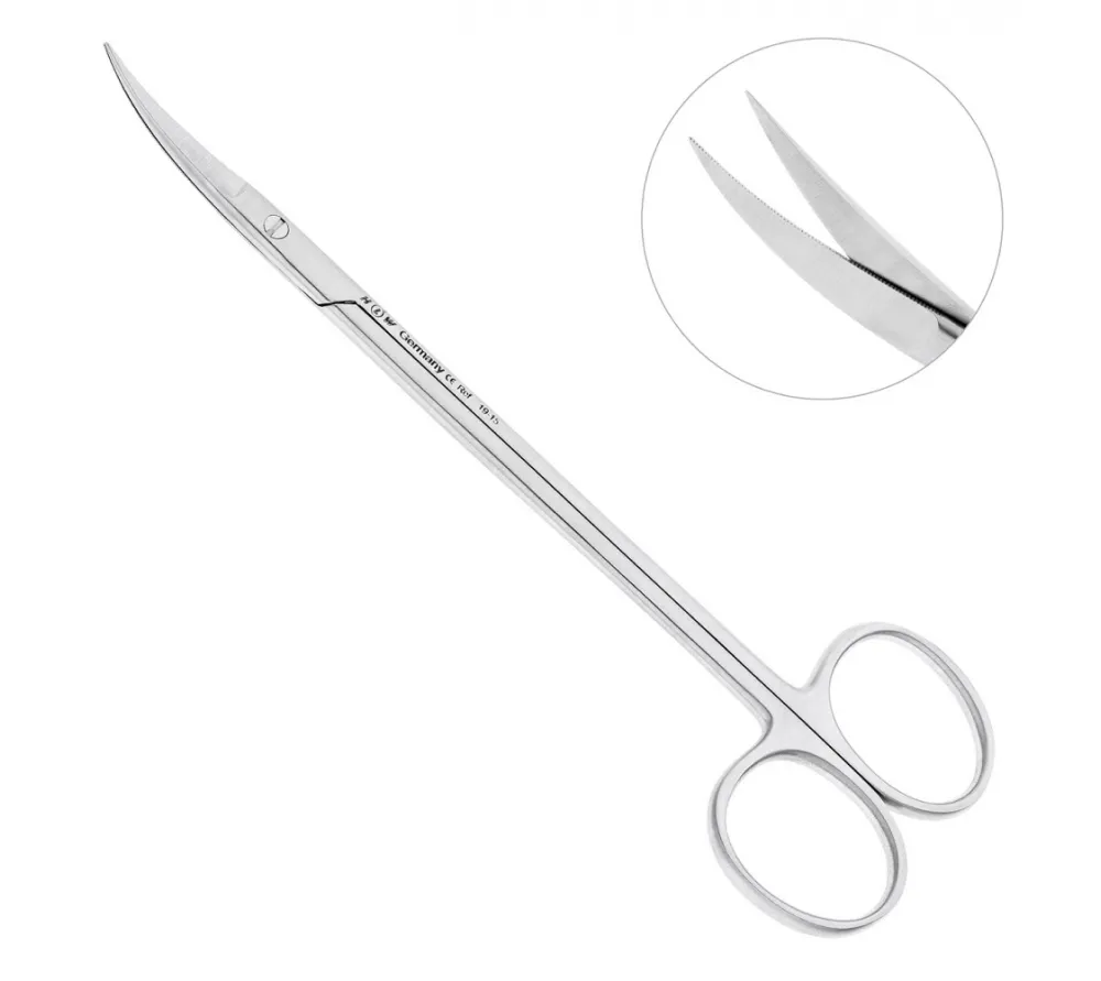 hlw kelly ножницы хирургические изогнутые, 160 мм