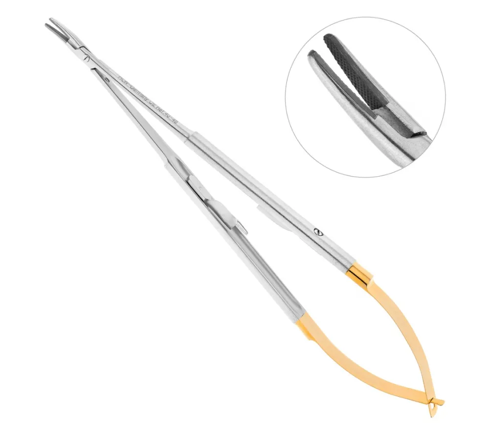 hlw micro-nadelhalter tc иглодержатель-микро изогнутый, 18 см